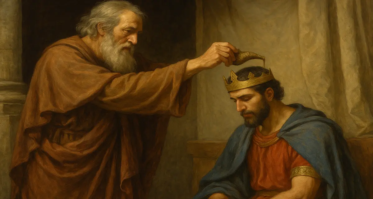 The judge Samuel anointing a king