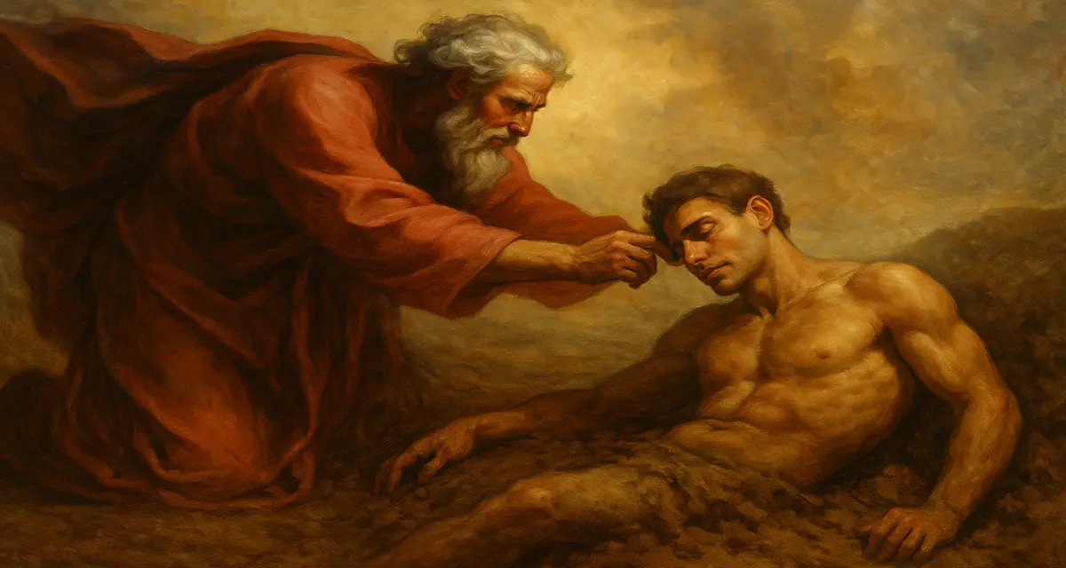 God forming man from the dust of the earth