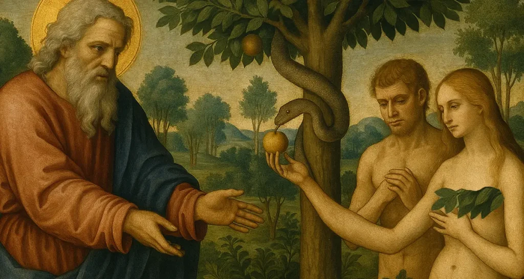 God as the lawgiver, Adam and Eve, and the serpent
