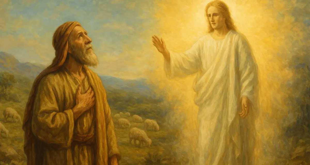 Abraham talking to the Lord when he received righteousness by faith