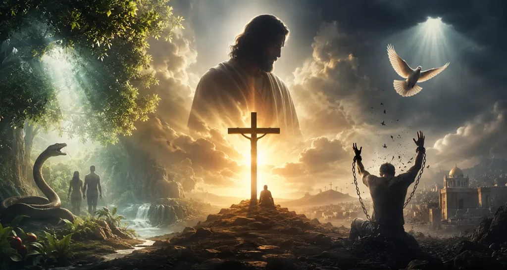 Christ's redemption restores humanity from sin into eternal fellowship with God.